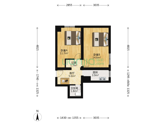马连道北街 2室1厅1卫 51平方