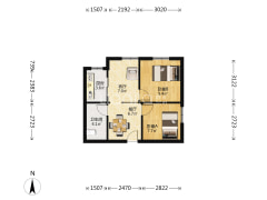 京东紫晶 2室1厅 57.86平米-句容京东紫晶户型图