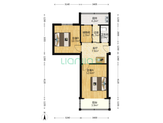 抚林巷3号 2室1厅1卫 47平方