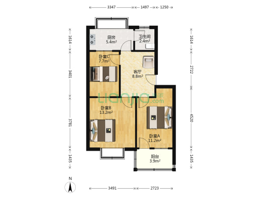欧景华城 3室1厅1卫 70平方