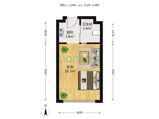 非常天地 1室0厅1卫 39平方