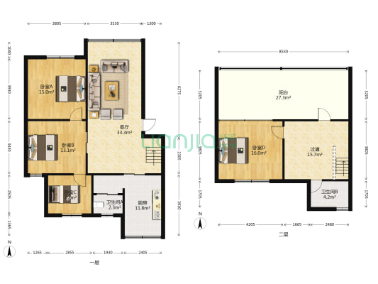 长江小区 4室1厅2卫 147平方
