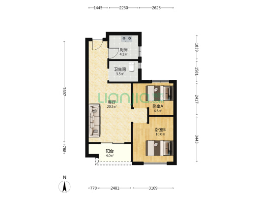 学苑华庭 2室1厅1卫 70平方