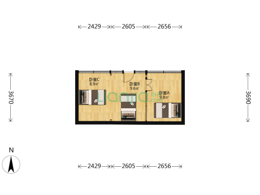 琉璃厂东街 3室0厅0卫 39平方