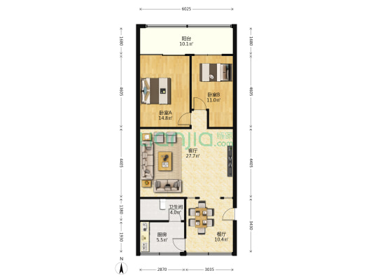 纬二路29号 2室2厅1卫 85平方