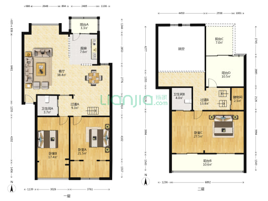 汇好家苑 3室1厅2卫 172平方