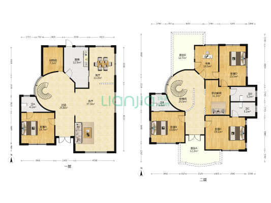 西直江小区 6室2厅4卫 249平方