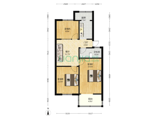 标准计量局家属院 3室1厅1卫 72平方