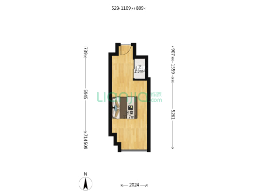 万科京都荟 1室0厅1卫 38平方