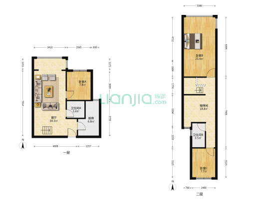 蓝光林肯公园一期悦山苑 3室1厅2卫 95平方