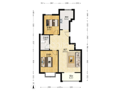 开发区南北通透一梯两户两居室诚意出售-涿州天地新城户型图