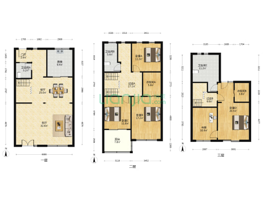 中海御景熙岸(别墅) 5室2厅3卫 222平方