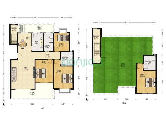 广丽园小区 4室1厅3卫 164平方