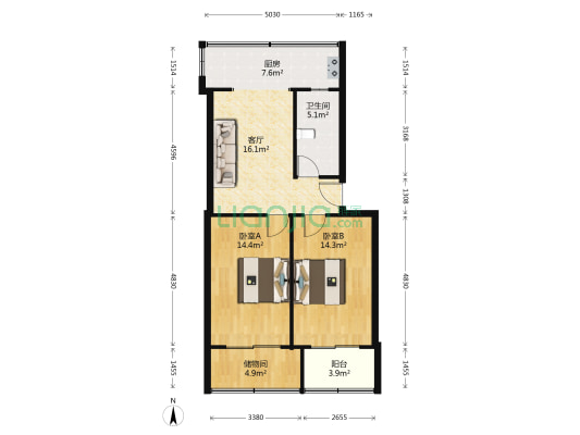 消防宿舍北楼 2室1厅1卫 83平方