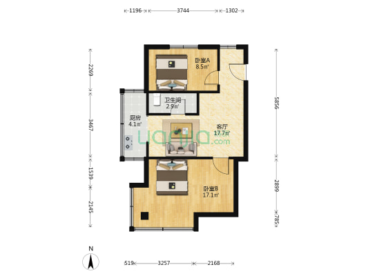 和平街 2室1厅1卫 71平方