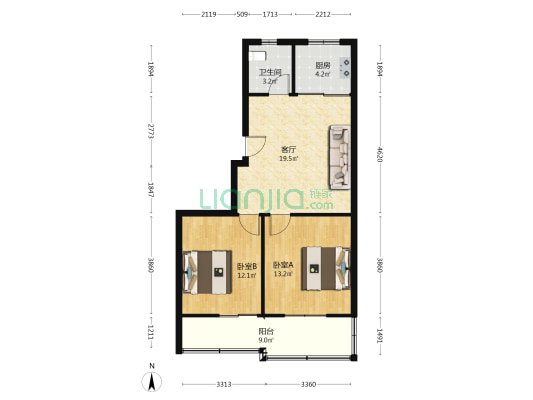 濉溪路258号 2室1厅1卫 68平方
