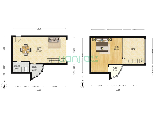 大华世都 1室1厅1卫 72平方