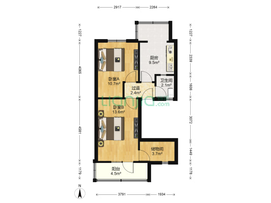 西北电建四公司 2室0厅1卫 53平方