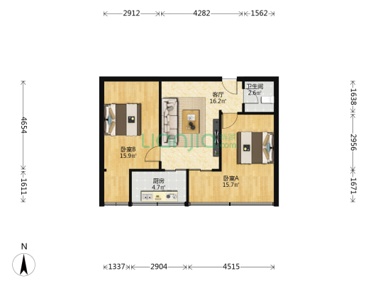 怡安小区(西固区) 2室1厅1卫 68平方