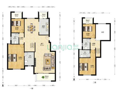 广晟江山帝景雅墅 4室1厅4卫 186平方