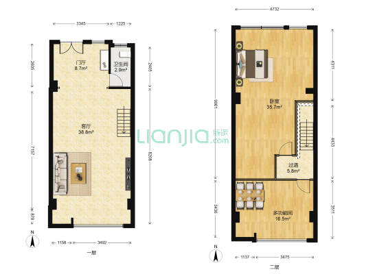 五缘印象 2室1厅1卫 65平方