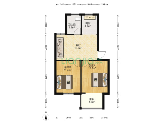 永平花园 2室1厅1卫 70平方