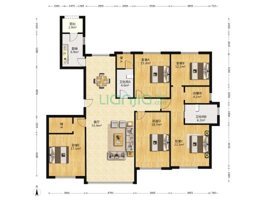 金桂尚苑 5室1厅2卫 212平方