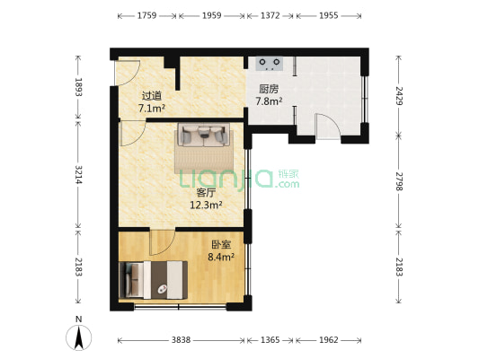 土南小区北区 1室1厅0卫 43平方
