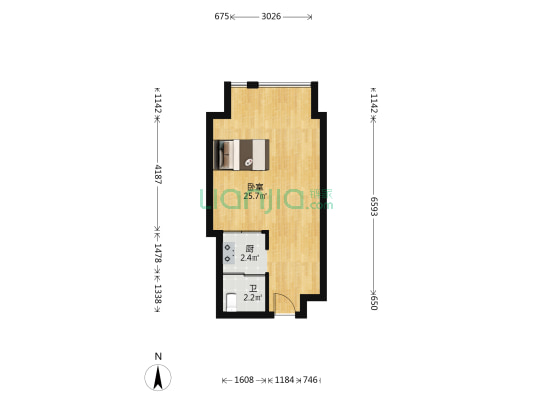 恒泰广场 1室0厅1卫 48平方