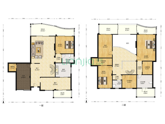 蓝兴园 5室2厅3卫 298平方