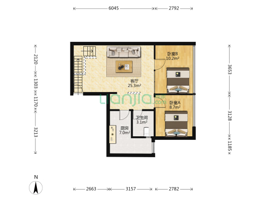 博闻八里锦汇 2室1厅1卫 89平方