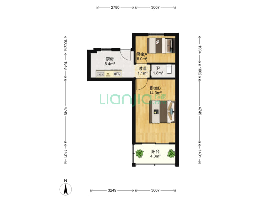 永兴巷小区 2室0厅1卫 46平方