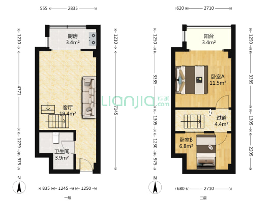 惠昊公寓 2室1厅1卫 41平方