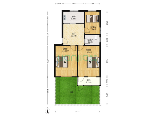 暨阳新村 3室1厅1卫 78平方