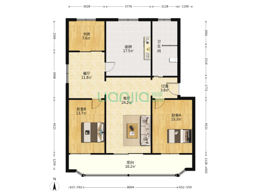 藁城市邮政局家属楼 3室2厅1卫 141平方