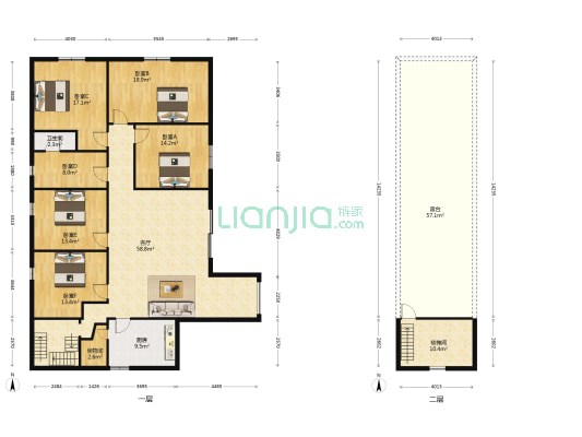  6室1厅1卫 199平方