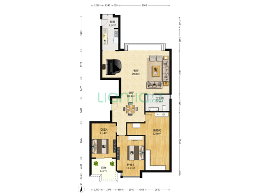 天水怡景花园二期 2室2厅1卫 154平方