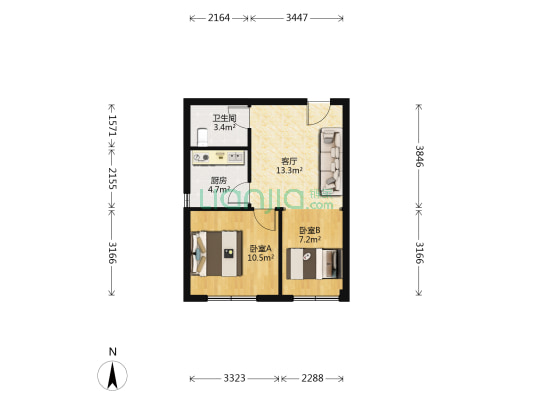 金石永安府 2室1厅1卫 57平方