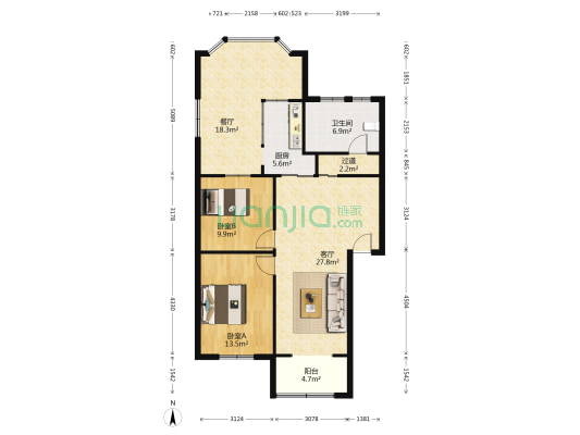 成都建筑材料工业设计研究院 2室2厅1卫 102平方