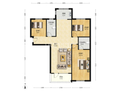 南北通透3居，北京城建自持物业，改善盘，二康医院北-涿州北京城建·德信御府户型图