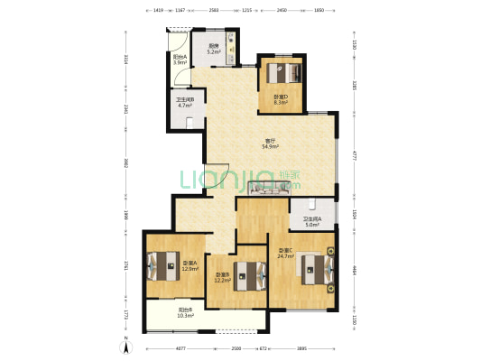 楠江大厦 4室1厅2卫 276平方