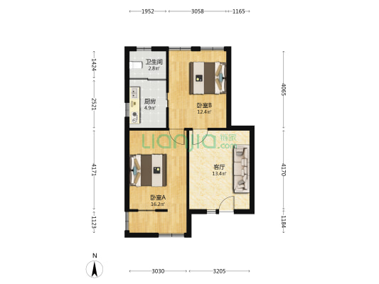 南海水产研究所宿舍区 2室1厅1卫 62平方