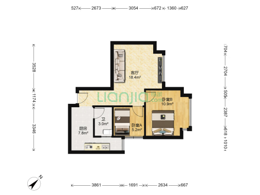 中天甜蜜小镇1组团 2室1厅1卫 60平方