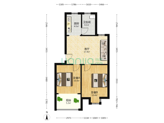 南江公寓南区 2室1厅1卫 70平方
