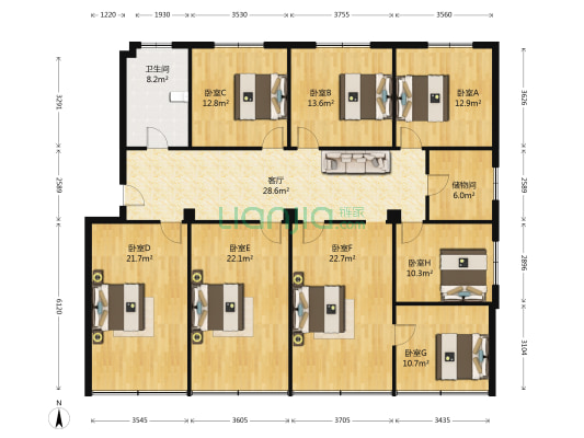 开发大道170弄 8室1厅1卫 185平方