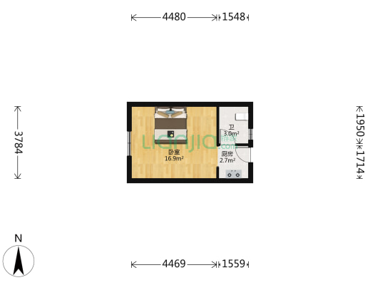 止马公馆 1室0厅1卫 38平方