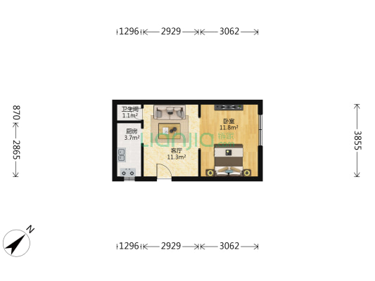 十二经路16 1室1厅1卫 39平方