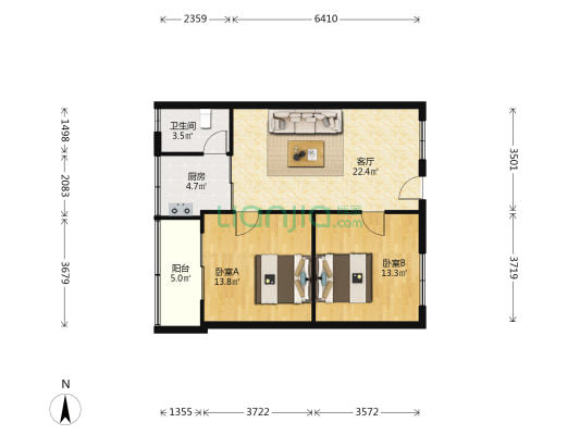 寺右一马路 2室1厅1卫 71平方