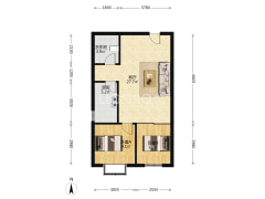 冠云路 70年大产权 满二 精装修 南向两居 采光好-涿州四季橙小区户型图