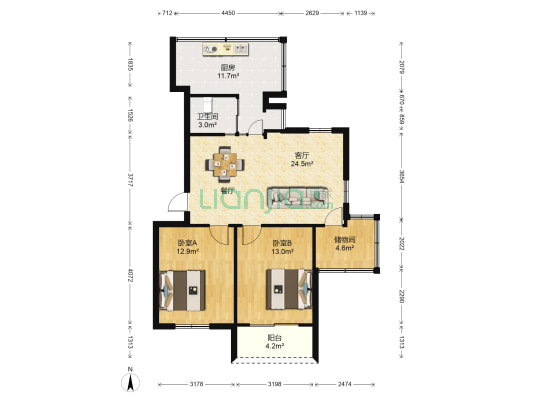 西二环北路56号 2室1厅1卫 81平方
